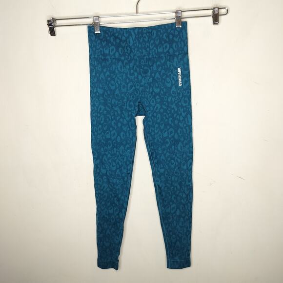 Gymshark Leggings Teal Adapt Animal Butt Scrunch - Picture 1 of 7